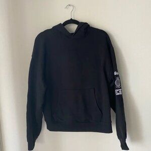 Guizio Black Hoodie w/ Embroidered Sleeve